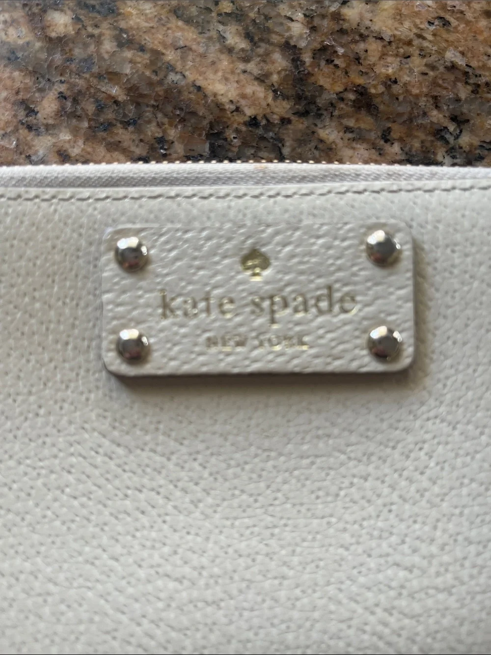 Authentic Kate  spade Ivory Leather Zip Wallet
